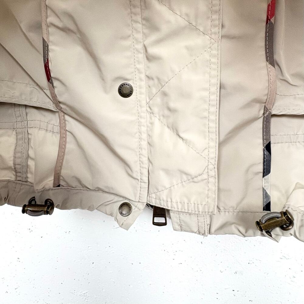 Burberry Brit Packable Field Jacket Windbreaker Detachable Hood Beige Tan Size 6 - Picture 15 of 16